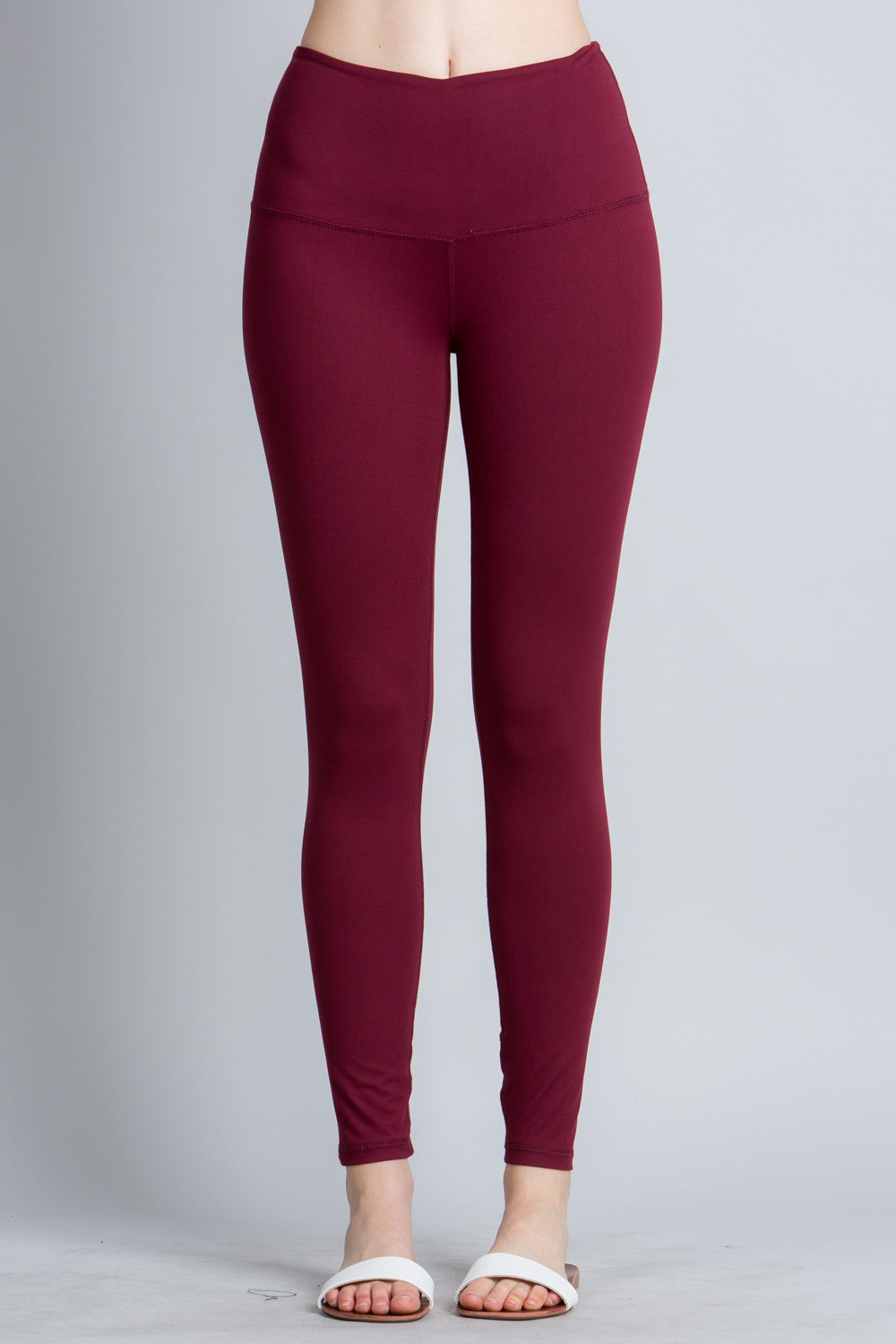 Second Nature High Rise Stretch Leggings in Burgundy, photo 1