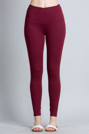 Second Nature High Rise Stretch Leggings in Burgundy, photo 1