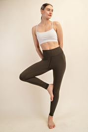 Second Nature High Rise Stretch Leggings in Olive, photo 1