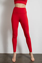 Second Nature High Rise Stretch Leggings in True Red, photo 2