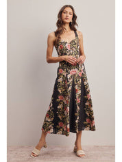 Secret Garden Floral Panel Midi Dress - Westly