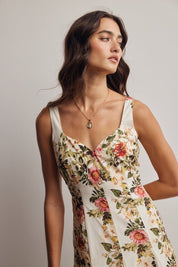 Secret Garden Floral Panel Midi Dress - Westly