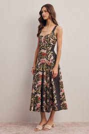 Secret Garden Floral Panel Midi Dress - Westly