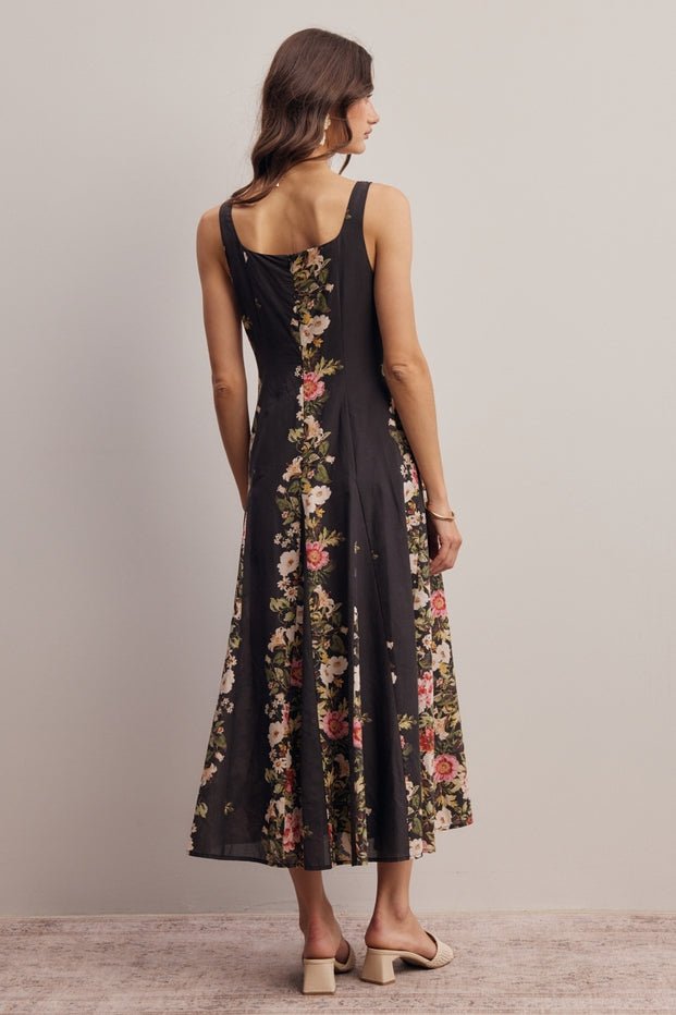 Secret Garden Floral Panel Midi Dress - Westly
