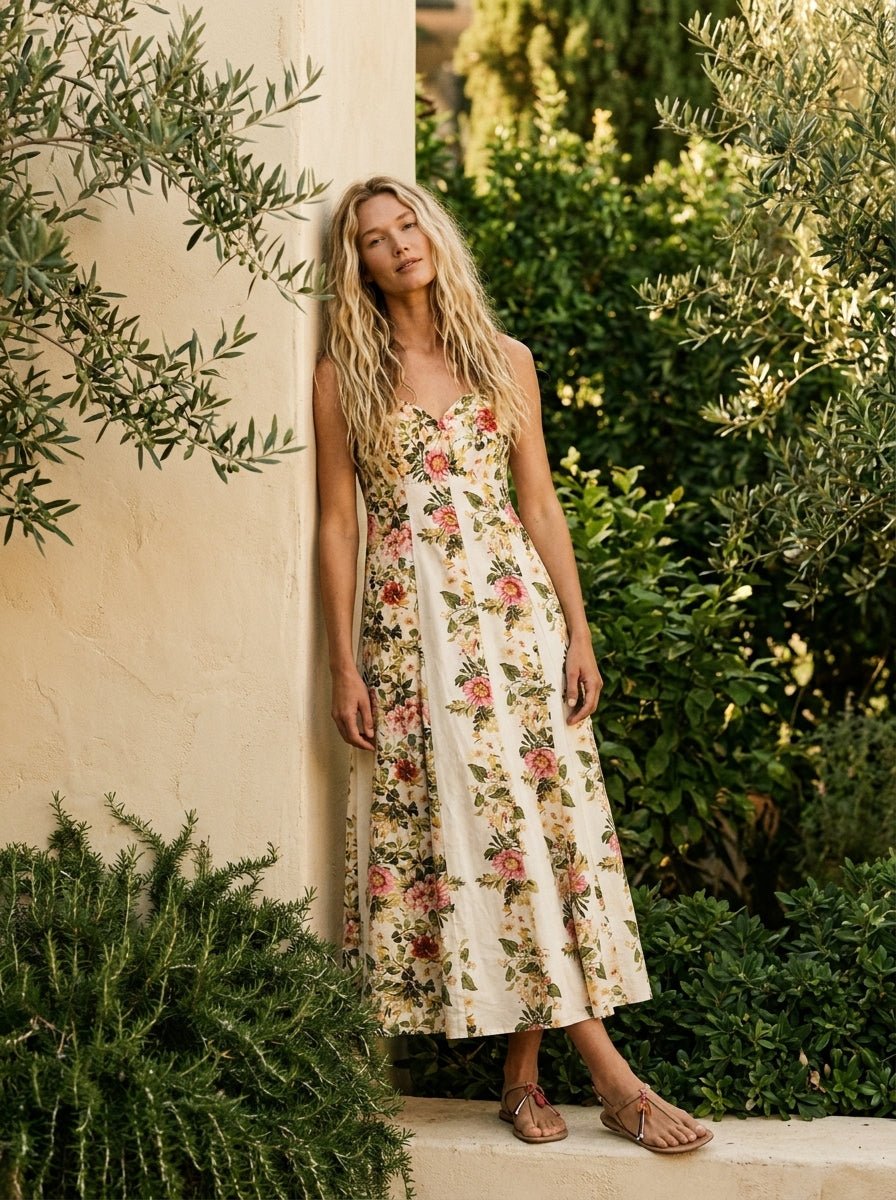 Secret Garden Floral Panel Midi Dress - Westly