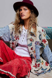Secret Garden Mixed Media Jacquard Shacket - Westly