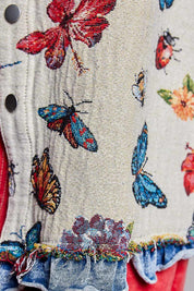 Secret Garden Mixed Media Jacquard Shacket - Westly
