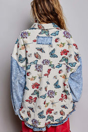 Secret Garden Mixed Media Jacquard Shacket - Westly