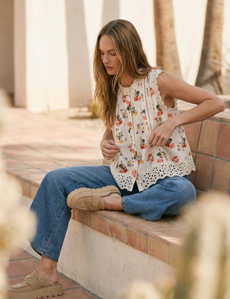 Seraphina Wildflower Button Blouse - Westly