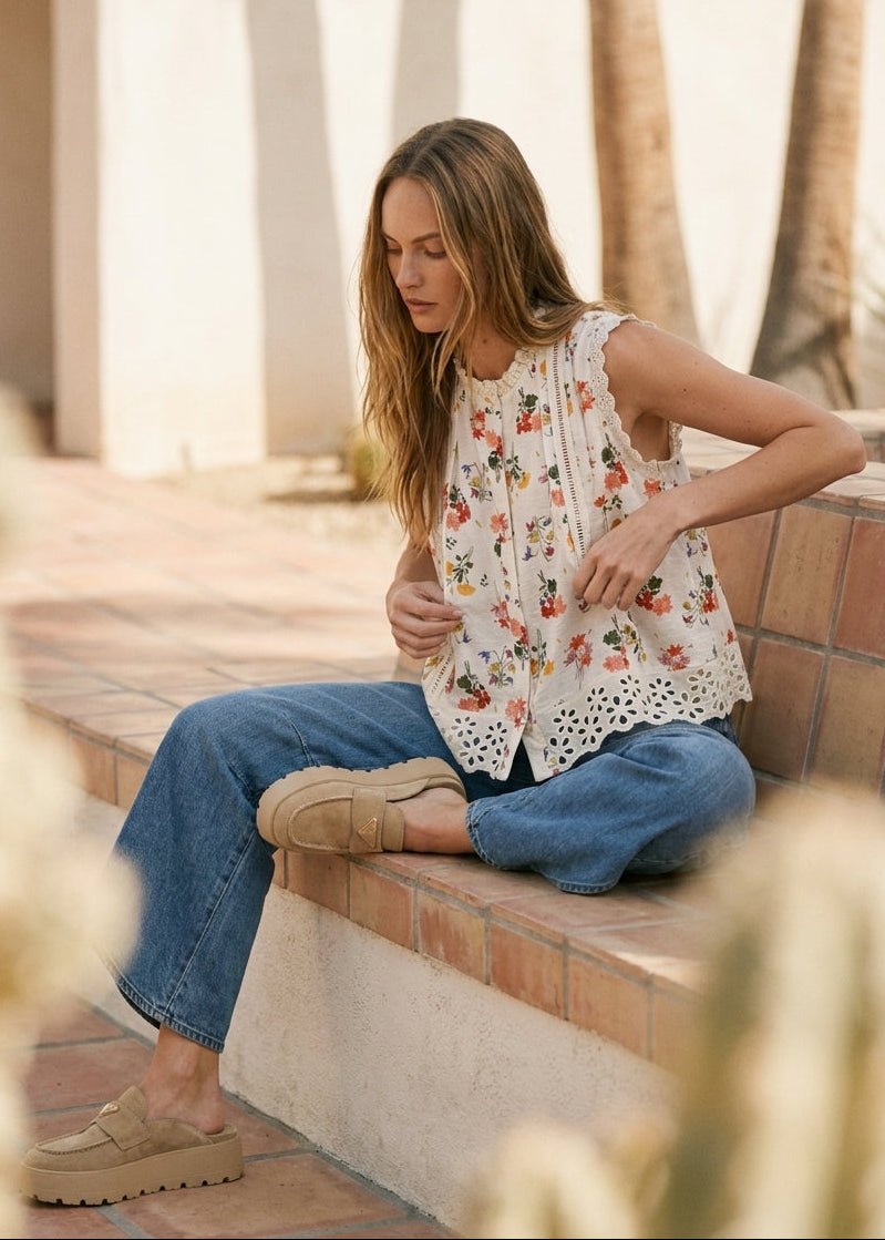 Seraphina Wildflower Button Blouse - Westly
