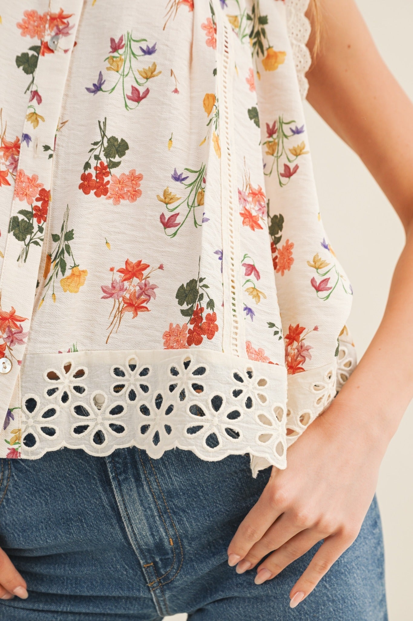 Seraphina Wildflower Button Blouse - Westly