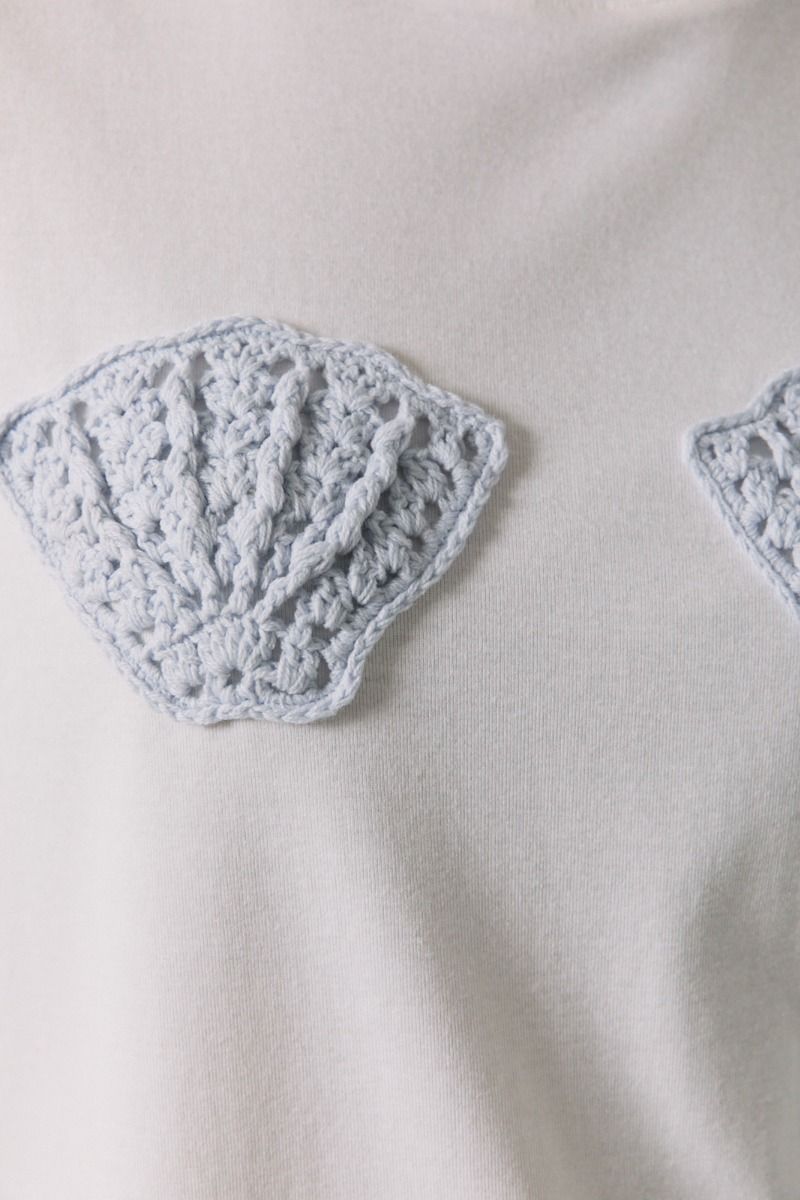 She Sells Seashells Crochet Patch Tee - Westly