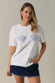 She Sells Seashells Crochet Patch Tee - Westly