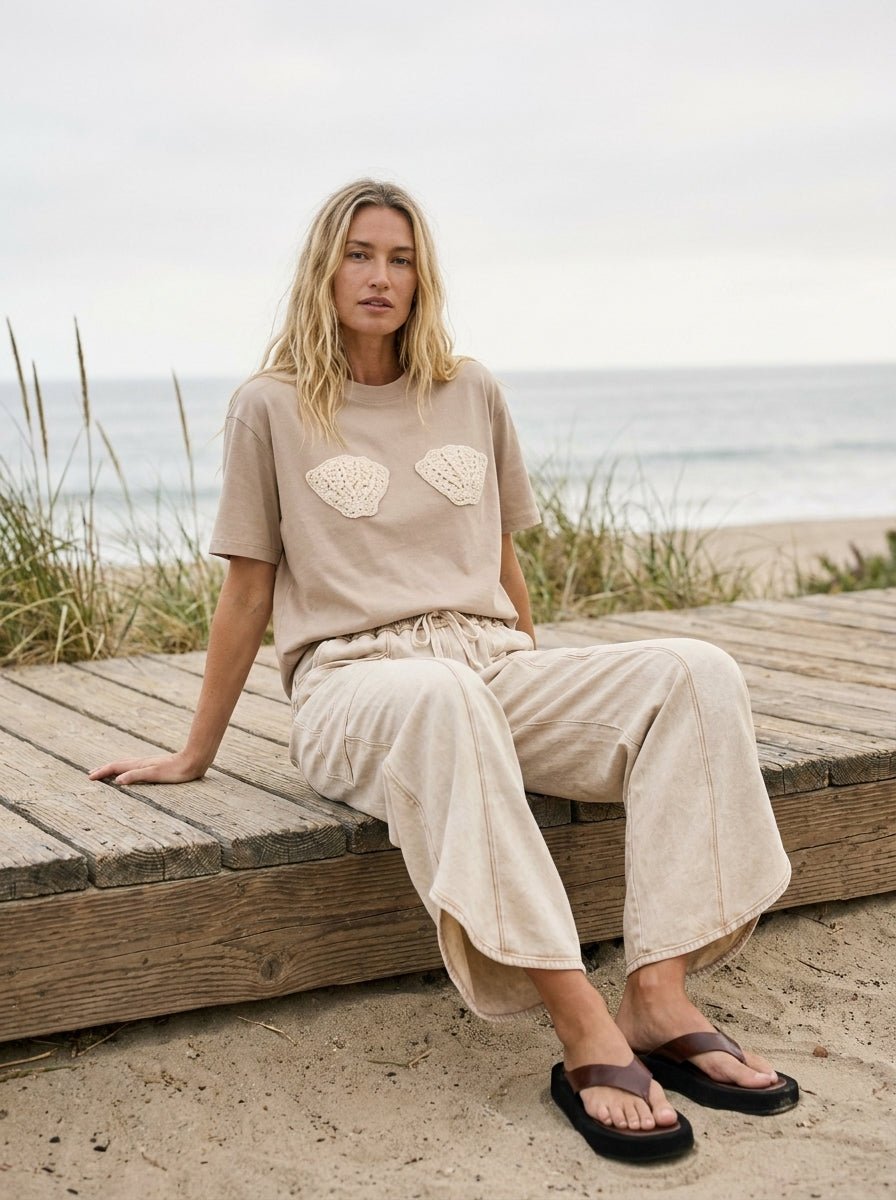 She Sells Seashells Crochet Patch Tee - Westly