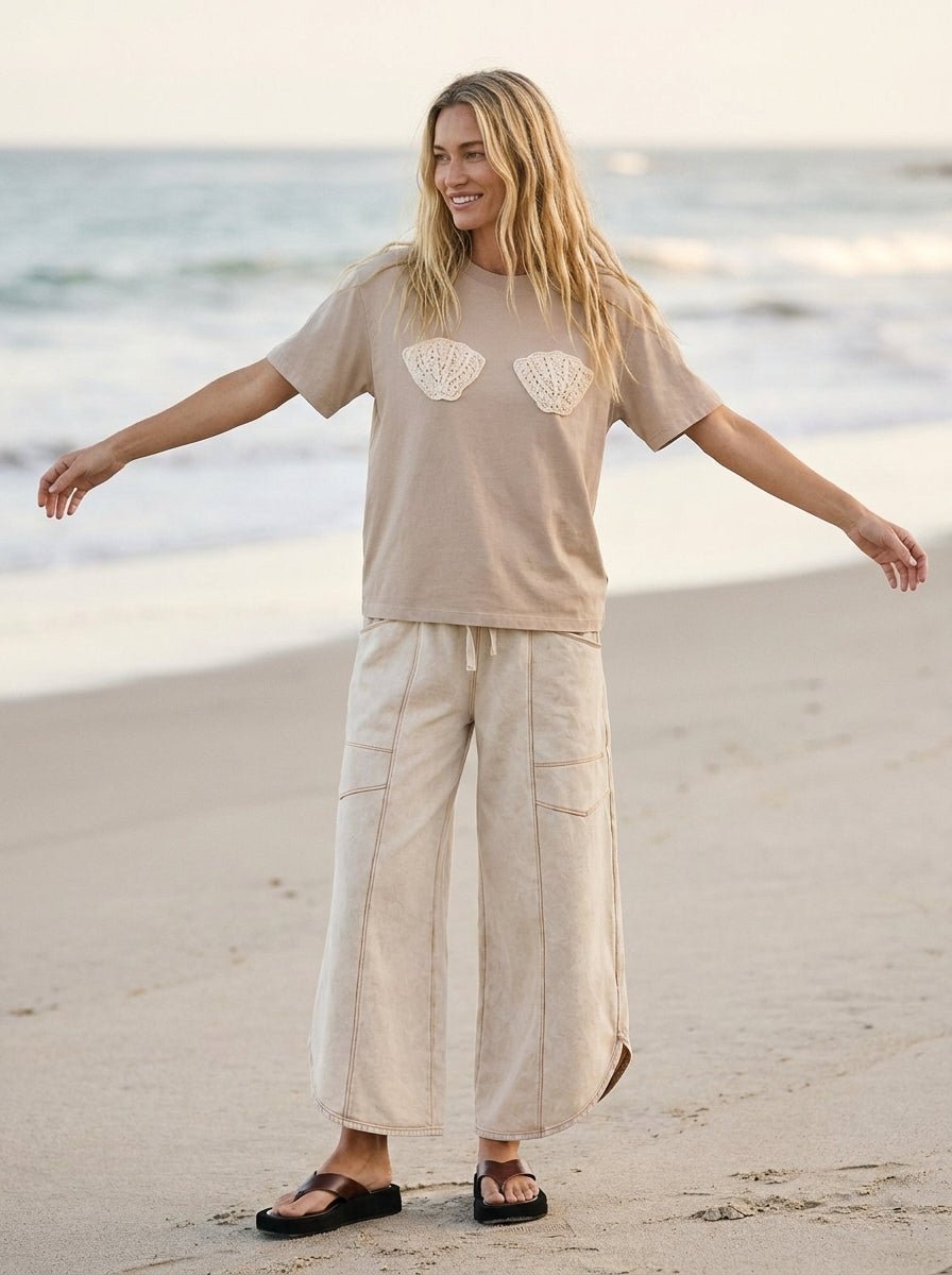 She Sells Seashells Crochet Patch Tee - Westly