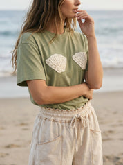 She Sells Seashells Crochet Patch Tee - Westly