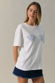She Sells Seashells Crochet Patch Tee - Westly