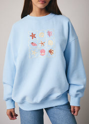 Shell Cabinet Embroidered Sweatshirt in Baby Blue - product photo 5