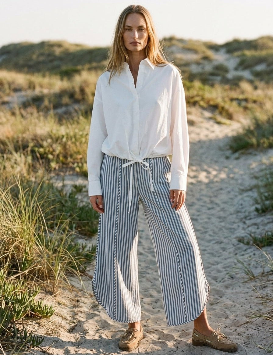 Shoreline Striped Tulip Hem Pants - Westly