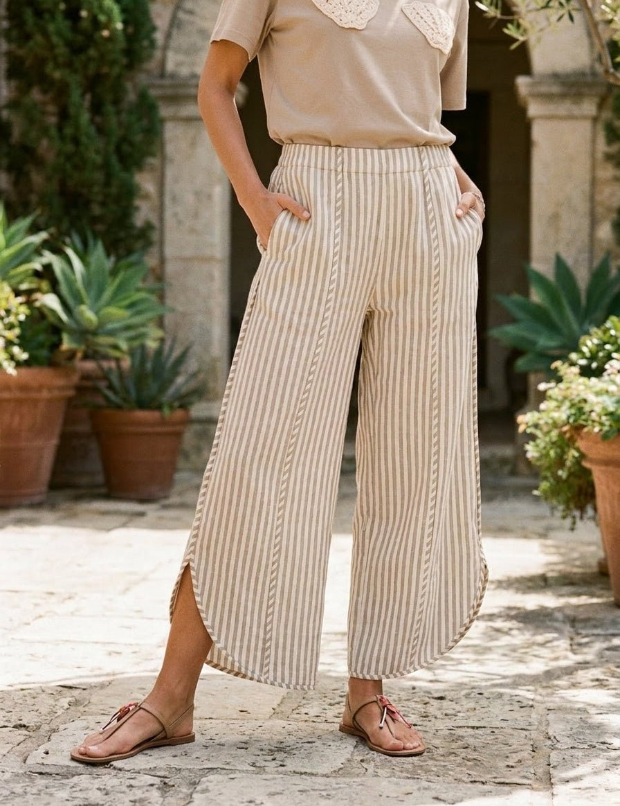 Shoreline Striped Tulip Hem Pants - Westly