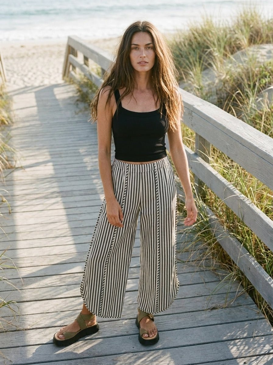 Shoreline Striped Tulip Hem Pants - Westly