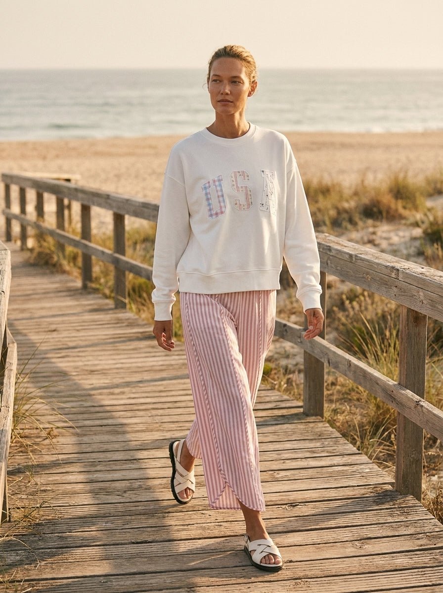Shoreline Striped Tulip Hem Pants – Westly