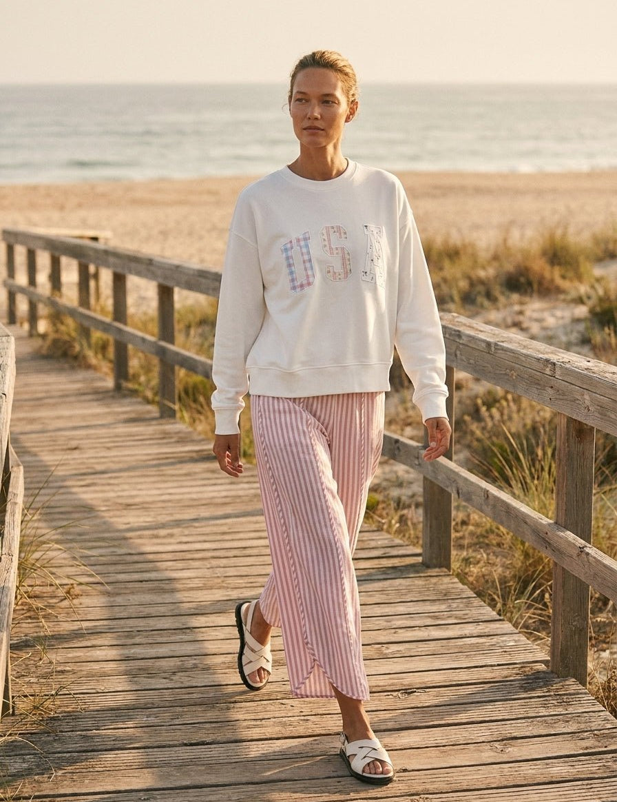 Shoreline Striped Tulip Hem Pants - Westly