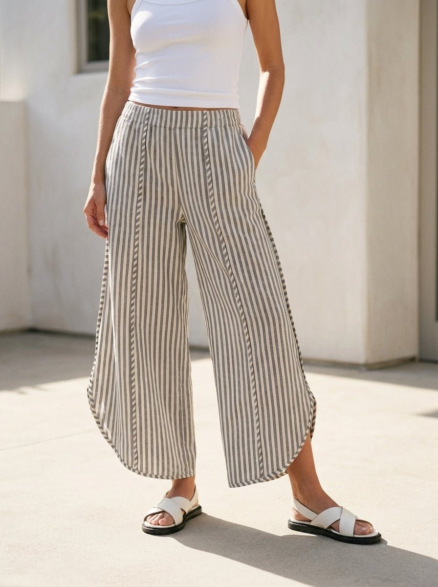 Shoreline Striped Tulip Hem Pants - Westly