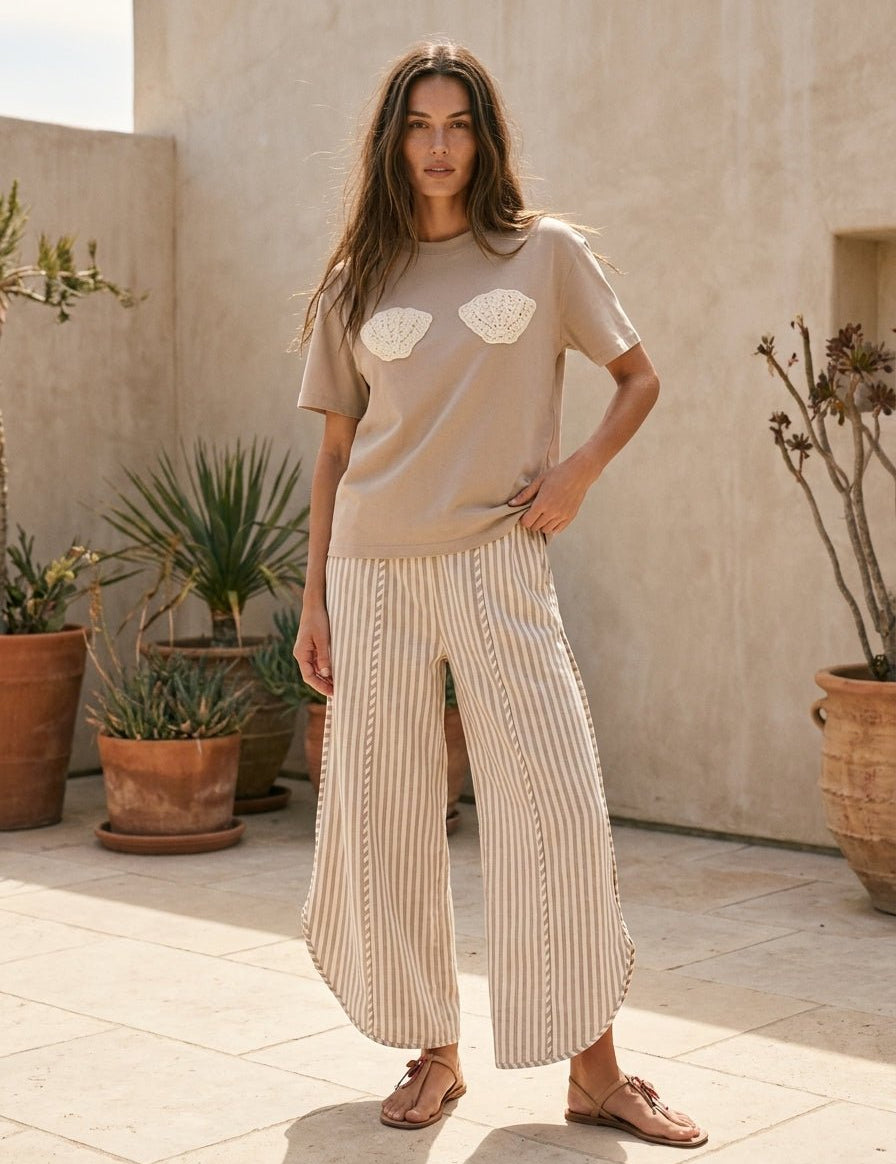 Shoreline Striped Tulip Hem Pants - Westly