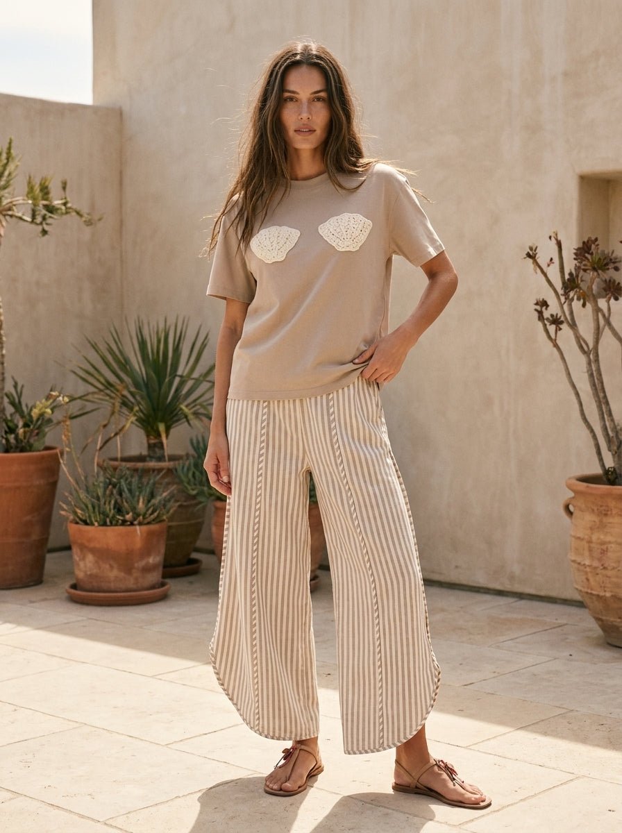 Shoreline Striped Tulip Hem Pants - Westly