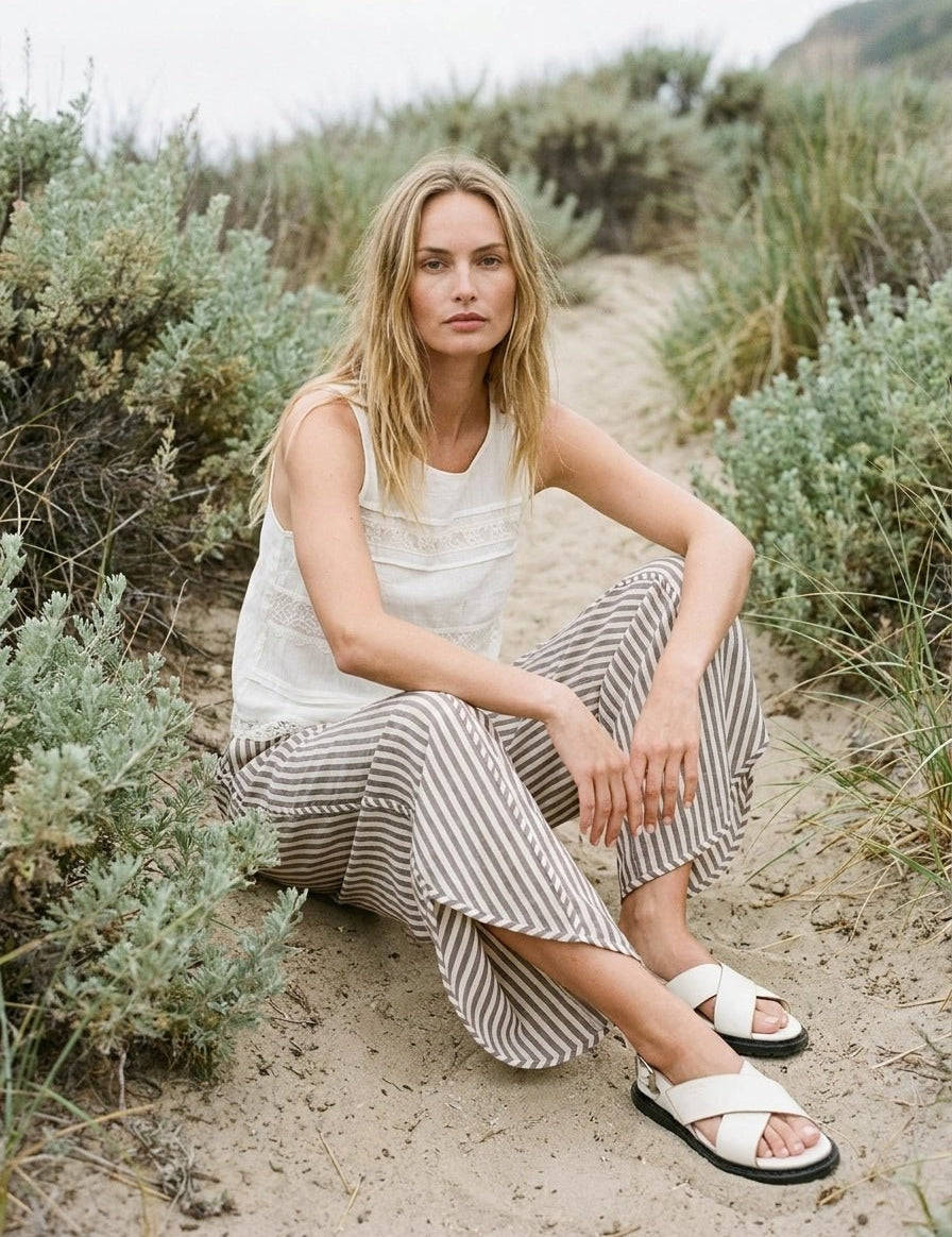 Shoreline Striped Tulip Hem Pants - Westly