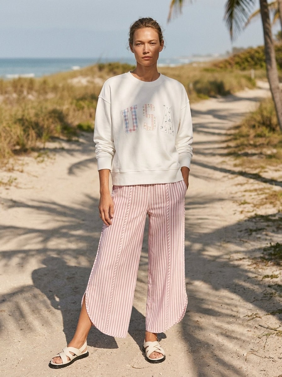 Shoreline Striped Tulip Hem Pants - Westly