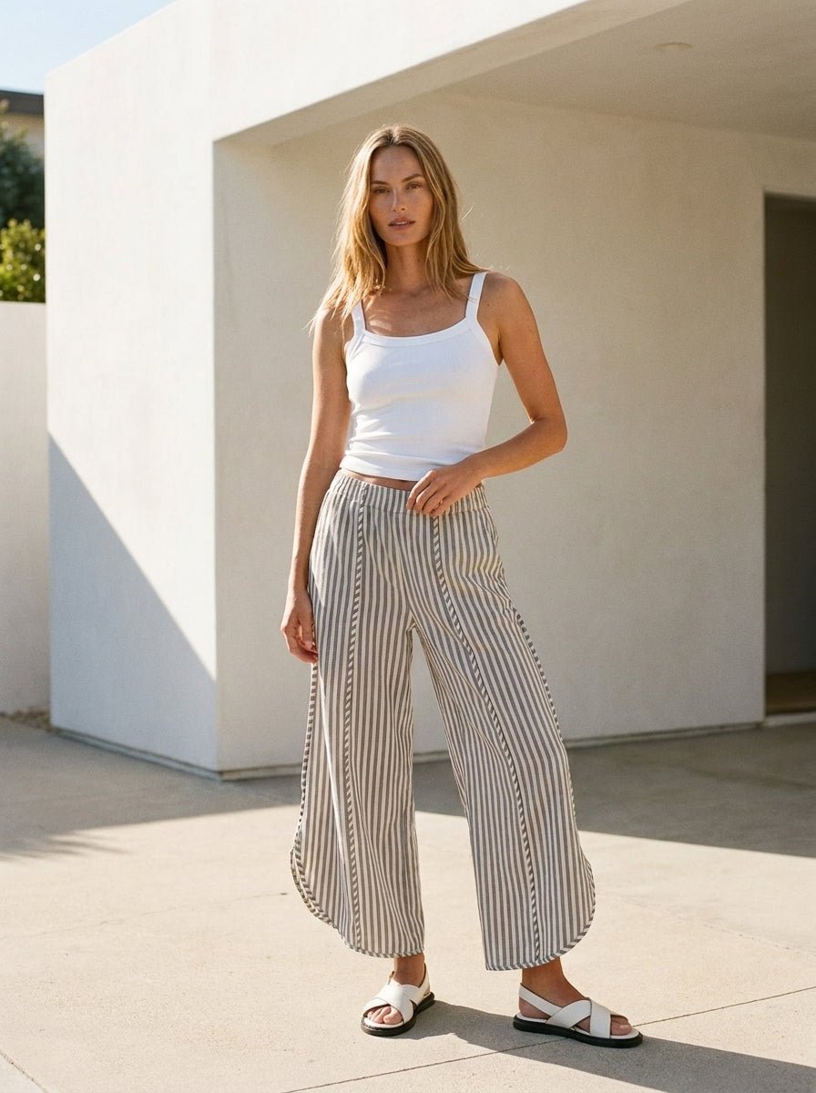 Shoreline Striped Tulip Hem Pants - Westly