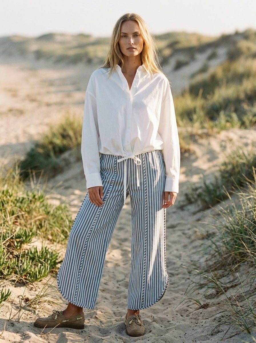Shoreline Striped Tulip Hem Pants - Westly