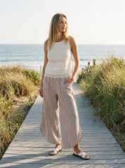 Shoreline Striped Tulip Hem Pants - Westly