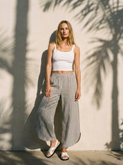 Shoreline Striped Tulip Hem Pants - Westly