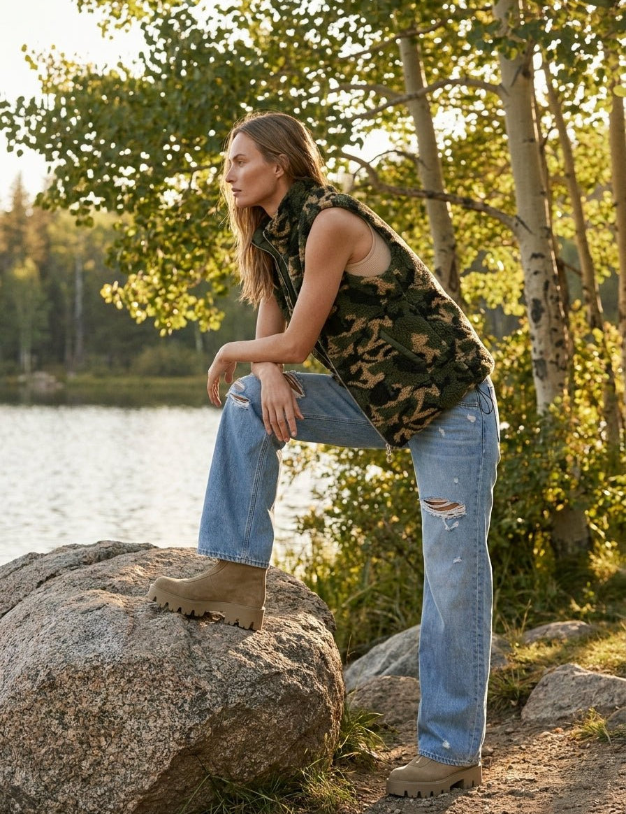 Side Quest Camo Reversible Puffer Vest - Westly