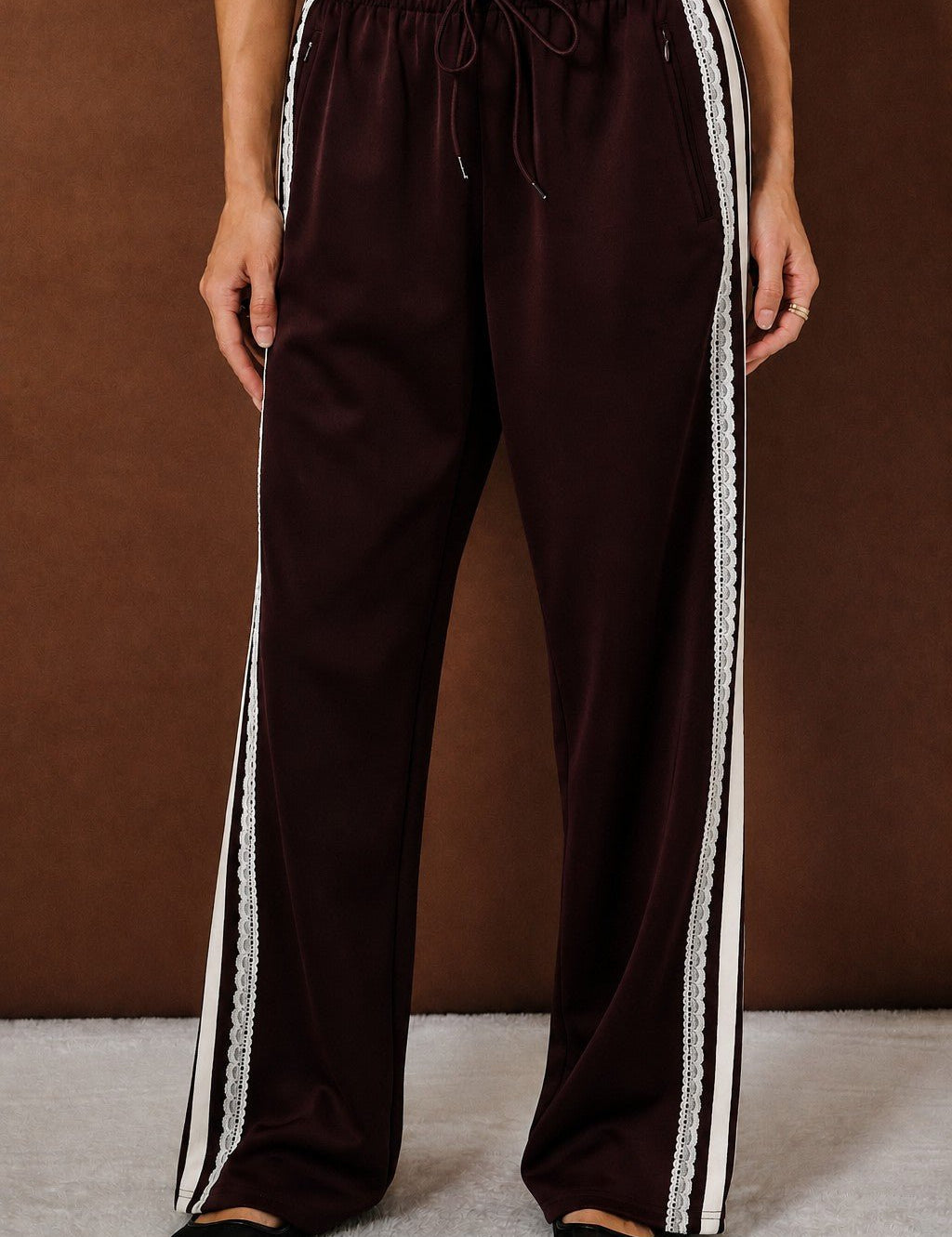 Sideline Lace Trim Track Pants - Westly