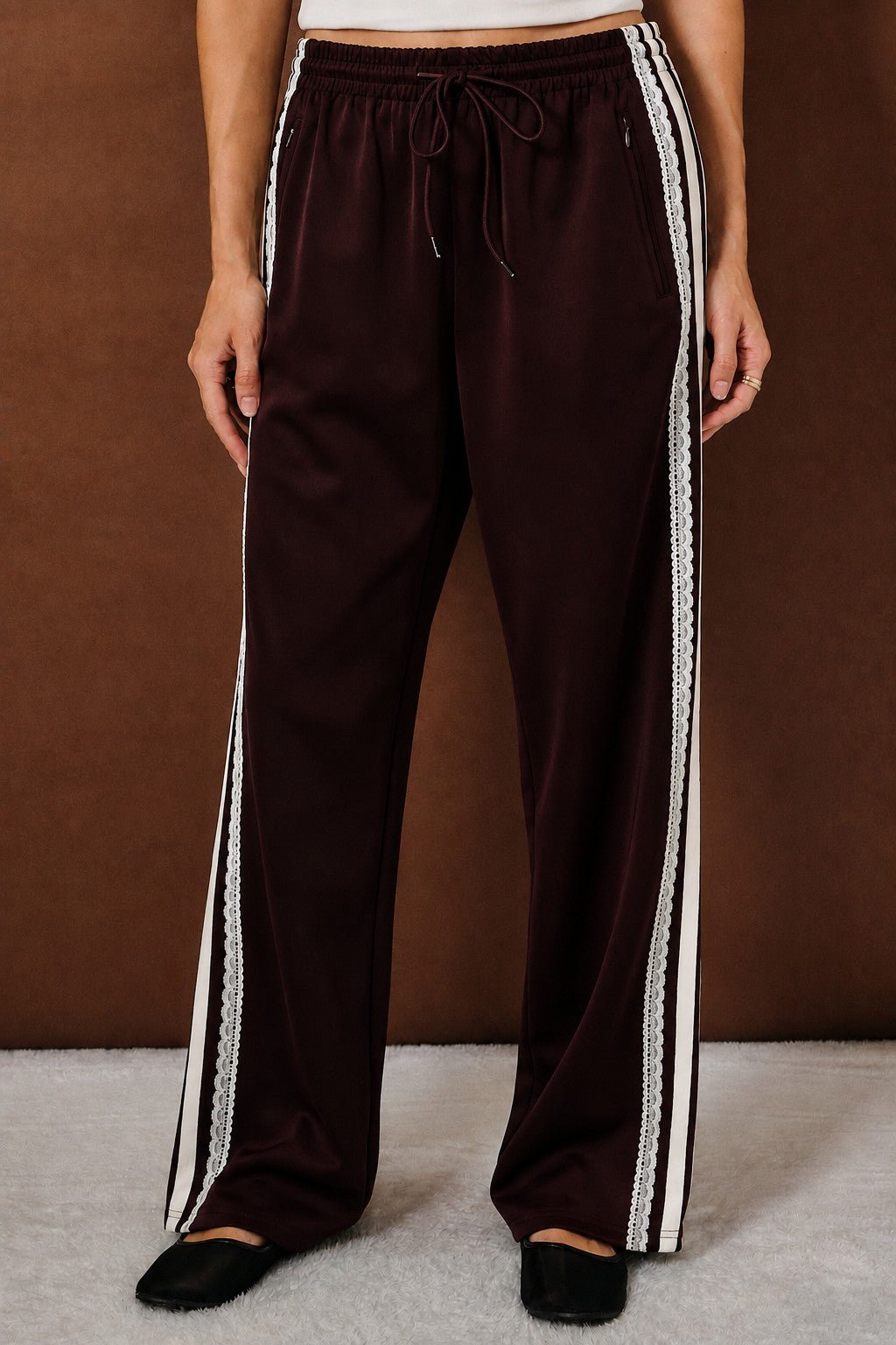 Sideline Lace Trim Track Pants - Westly