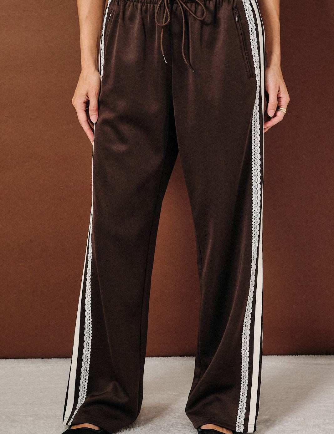 Sideline Lace Trim Track Pants - Westly