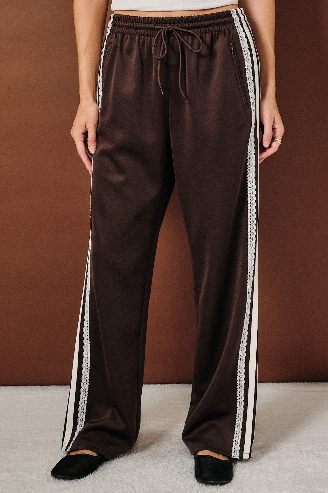 Sideline Lace Trim Track Pants - Westly