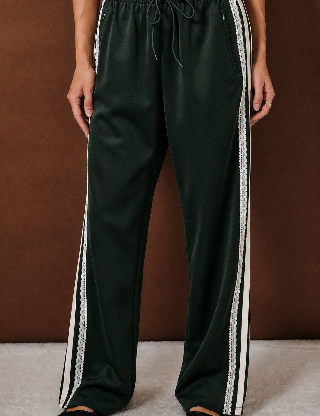 Sideline Lace Trim Track Pants - Westly