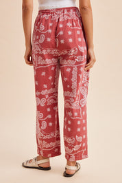 Sienna Bandana Print Barrel Fit Pants - Westly