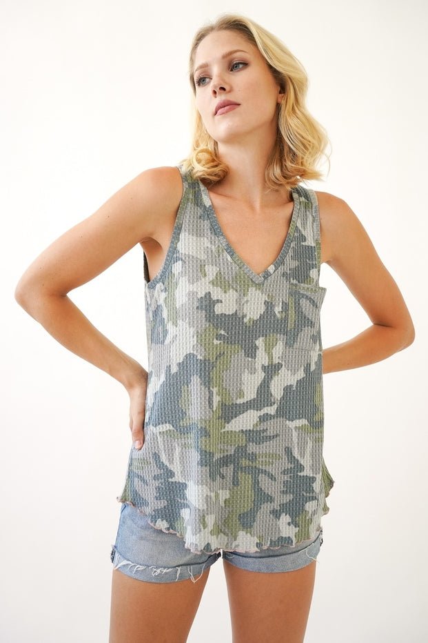 Silver Lake V - Neck Camo Tank - Westly