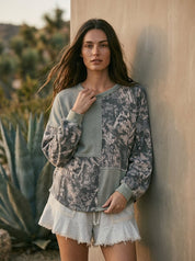 Silver Sage Washed Colorblock Camo Long Sleeve Shirt - Westly