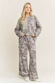 Silver Sage Washed Colorblock Camo Long Sleeve Shirt - Westly