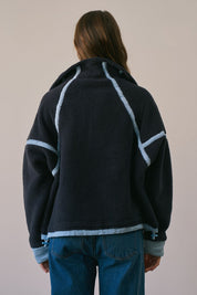 Ski Lodge Contrast Seam Half-Zip Sherpa - Westly