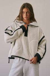 Ski Lodge Contrast Seam Half-Zip Sherpa - Westly