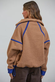Ski Lodge Contrast Seam Half-Zip Sherpa - Westly