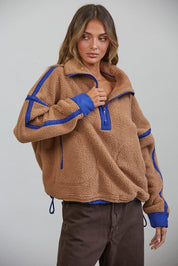 Ski Lodge Contrast Seam Half-Zip Sherpa - Westly